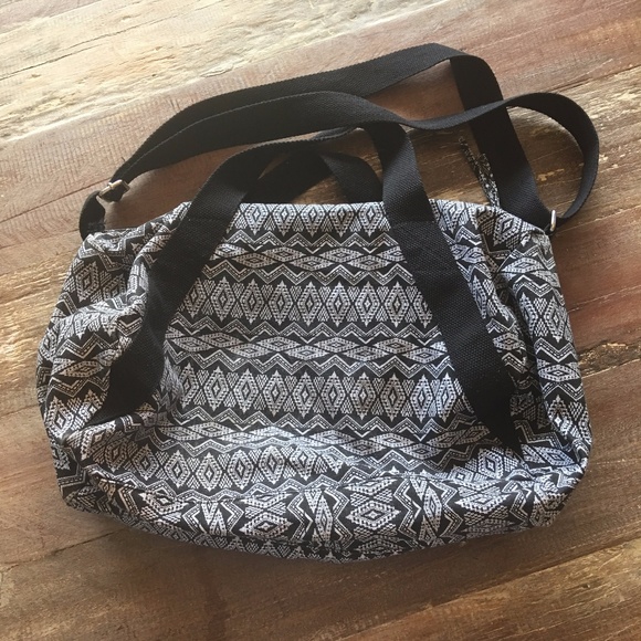 Black and white satchel handbag crossbody tote - Picture 2 of 3